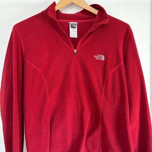 THE NORTH FACE TKA 100 1/4 ZIP WOMENS FLEECE MAROON PULLOVER XLARGE
